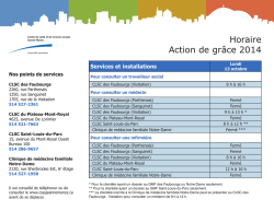 Horaire Action de gr&acirc;ce 2014 - CSSS Jeanne