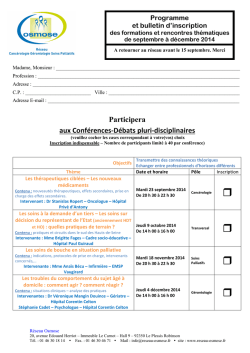 Programme et inscriptions
