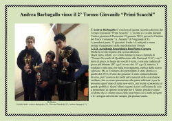 Andrea Barbagallo vince il 2° Torneo Giovanile “Primi Scacchi”