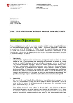 InfoLetter 3, juillet 2014