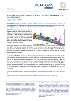 metafora biosystems brings to market its first biomarker