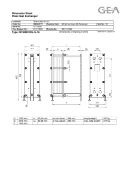 Dimension Sheet Plate Heat Exchanger Type: NT50M CDL-S-16