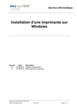 Installer une imprimante sur Windows - Sinfo - HES
