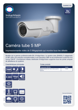 Caméra tube 5 MP - Gamme BX (PDF file)