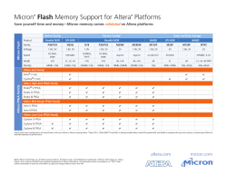 Micron® Flash Memory Support for Altera® Platforms