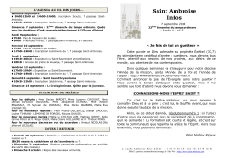Dimanche 7 septembre - Paroisse Saint Ambroise