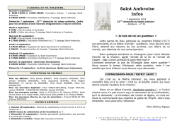 Dimanche 7 septembre - Paroisse Saint Ambroise