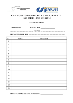 DISTINTA GIOCATORI asd cbbs-csi 2014-15