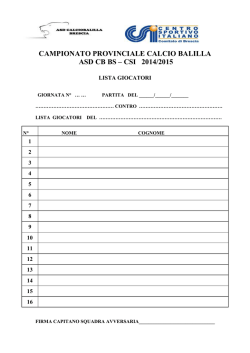 DISTINTA GIOCATORI asd cbbs-csi 2014-15