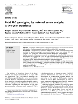 Fetal RhD genotyping by maternal serum analysis