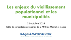 Les enjeux du vieillissement populationnel et les - Stukely-Sud