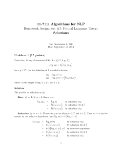 11-711: Algorithms for NLP Homework Assignment #1: Formal