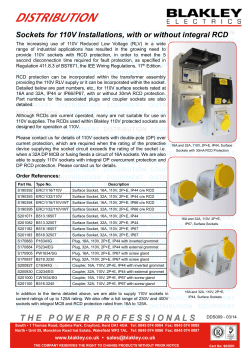 DDS009 - 110V Surface Sockets with or without integral RCD