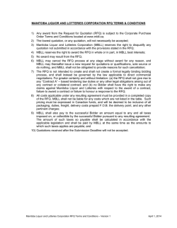 MANITOBA LIQUOR AND LOTTERIES CORPORATION RFQ