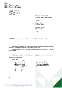 invio nota operativa in materia di rinnovo di validit&agrave; delle patenti di