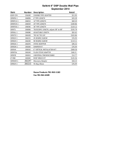 Selkirk DSP Double Wall Pipe Retail Price List