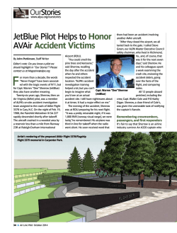JetBlue Pilot Helps to Honor aVair Accident Victims