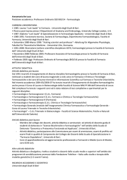 Annamaria De Luca_CV - Farmacia - Universit&agrave; degli Studi di Bari