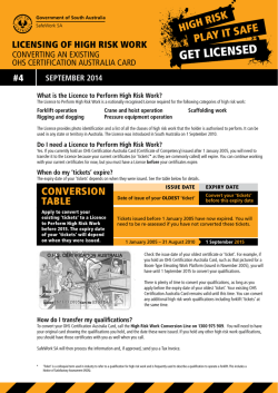 Converting an existing OHS Certification Australia Card