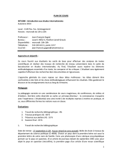 INT 1000 - Introduction aux &eacute;tudes internationales