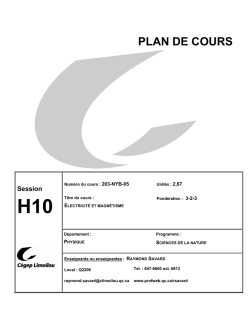 PLAN DE COURS