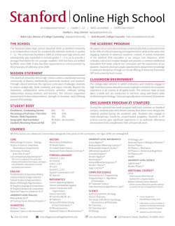 School Profile - Stanford University Online High School