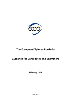 Guidance for Candidates and Examiners