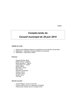 Conseil Municipal du 20 juin 2014 - Etouvans