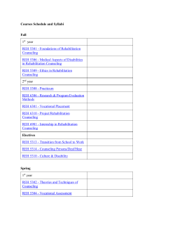 Courses Schedule and Syllabi Fall 1st year REH 5301