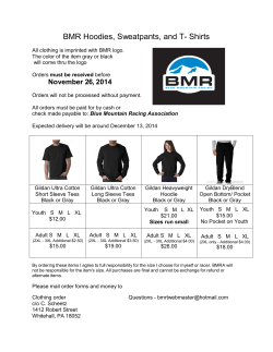 Blue Mountain Race Team Clothing Order Form