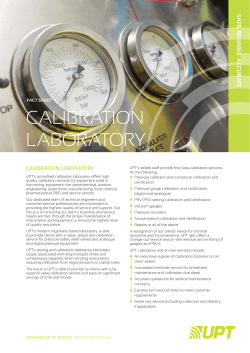 UPT Calibration Laboratory Fact Sheet