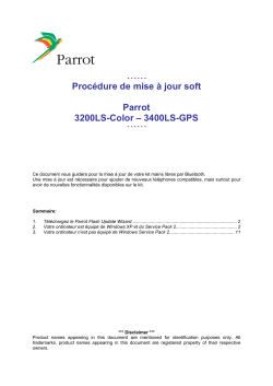 Procédure de mise à jour soft Parrot 3200LS-Color – 3400LS-GPS