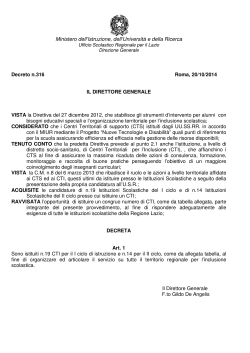 Decreto autorizzativo D.G. n.316 del 20/10/2014