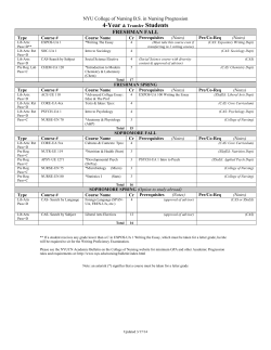 Four-Year and Transfer Student B.S. Curriculum 3.17.14