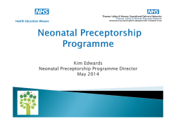 Neonatal Preceptorship key stakeholders presentation 2014 (pdf)