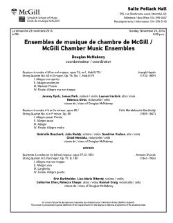 Ensembles de musique de chambre de McGill / McGill Chamber