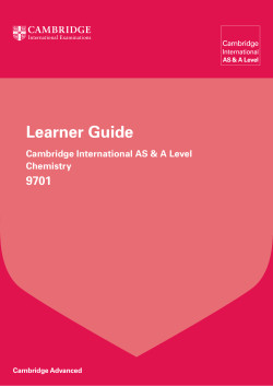 Cambridge Learner Guide for AS and A Level Chemistry