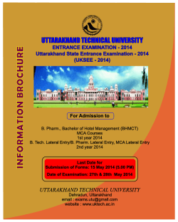 uksee - 2014 - Uttarakhand Technical University