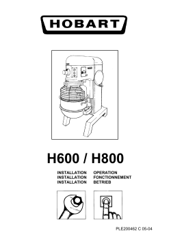 H600 H800 Installation - Operation