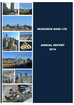 ANNUAL REPORT 2014 RESOURCE BASE LTD