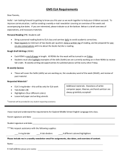 GMS ELA Requirements - Gaylord Middle School ELA 7