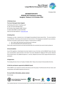 Information Note - The Bay of Bengal Large Marine Ecosystem Project