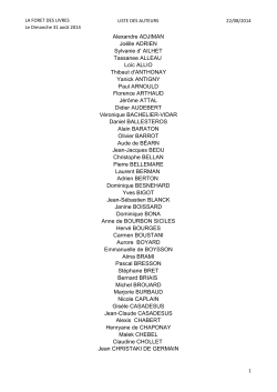 liste des auteurs confondus FDL 2014