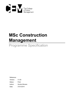 MSc Construction Management - The College of Estate Management