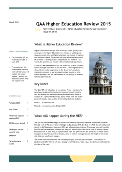 QAA Higher Education Review 2015