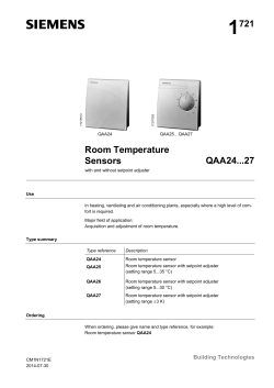 1721 Room Temperature Sensors QAA24...27