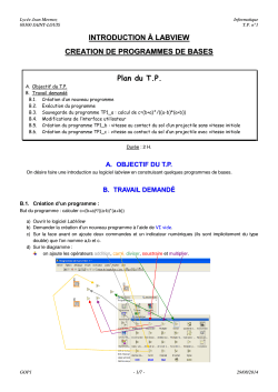 INTRODUCTION &Agrave; LABVIEW CREATION DE PROGRAMMES DE