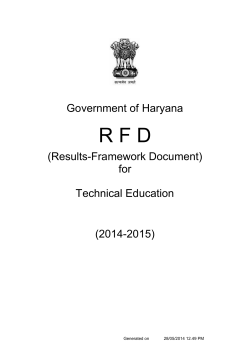 RFD 2014-15 - Department of Technical Education, Haryana