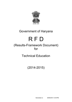 RFD 2014-15 - Department of Technical Education, Haryana