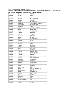 Liste des membres (octobre 2014) Version indiquant